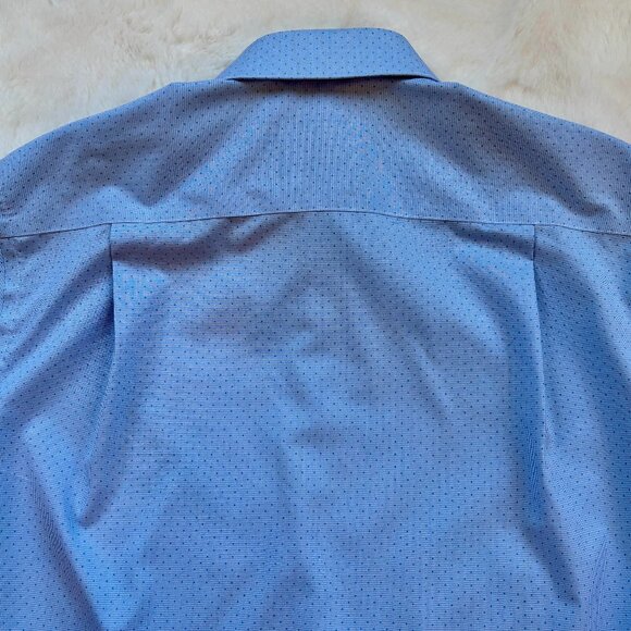 Kenneth Cole Awearness Blue Non-Iron Slim Fit Long Sleeve Button-Up Dress Shirt - Picture 11 of 15